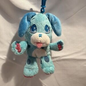 Wuggle Pets Plush Key chain Back Pack Clip 6" 2011 Blue Puppy Dog